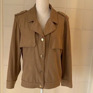 Chico’s Size 3 NWT perforated micro suede jacket